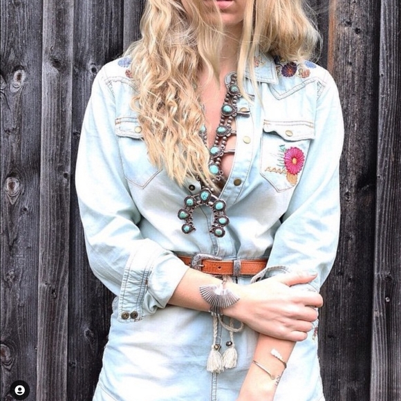 SPELL AND THE GYPSY Route 66 chambray romper - Picture 4 of 9